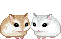 gif of two pixel hamsters