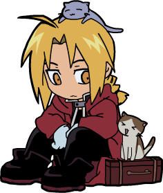 Edward Elric with a kitten